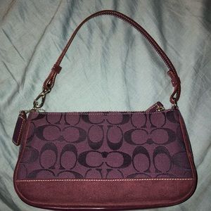 Authentic coach Signature Purple Wristlet